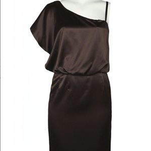 One Shoulder Flutter Sleeve Cocktail Dress